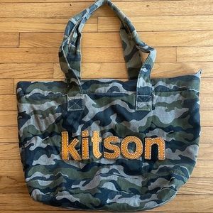 Kitson Camouflage Tote Bag with Orange Logo
